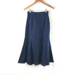 ナチュラルビューティーベーシック NATURAL BEAUTY BASIC スカート ロング デニム フレア マーメイド 綿 ネイビー系 PSサイズ 2025091600173