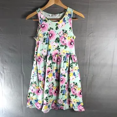 エイチアンドエム H&M ワンピース キッズ ノースリーブ 花柄 緑系  2025092100115のサムネイル