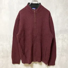 【3点以上まとめ買いで20%OFF】古着 used　PENDLETON　ペンドルトン　フルジップウールニットカーディガン/セーター　バーガンディ　エンジ　XLサイズ
