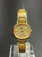 セイコー QZ レディース時計 金メッキ 稼働 C022