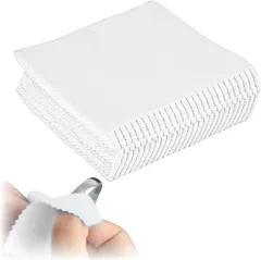 ideamall シルバー 磨き 銀磨き布 金属磨き 貴金属磨きクロス 銀磨きクロス 100枚 (ホワイト, ワンサイズ)