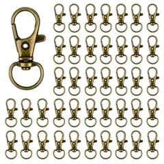 【迅速発送】ナスカン 32mm キーホルダー 回転フック 金具 パーツ DIY用 アクセサリーナスカン ハンドメイド 手芸用品 手作り 30個 (32mm/1.9g アンティークゴールド)