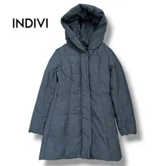 【INDIVI】フード付きミドル丈ダウンコート 38