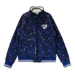 サイズ：M FILA GOLF フィラゴルフ  裏起毛 長袖 ジップジャケット カモフラ柄 ネイビー系 [240101549237] ゴルフウェア レディース ストスト