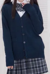 【新品未使用】大人気 制服 スクールカーディガンネイビー人気商品 制服 スクールカーディガン 学生服カーディガン レディース 高校生 秋冬用 V-ネック 2つ前のポケット付 無地ニットタイプ アニメのコスプレパーティーに最適