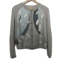 メル最終お値下げ！！！エルメス新品未使用★シルク長袖カーディガン HERMES エルメス カーディガン シルク ベージュ レディースサイズL 服