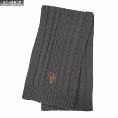 ポロ マフラー U.S. POLO ASSN メンズ レディース ニットマフラー USPA-2014 447160 チャコールグレー 2024AW 誕生日 プレゼント ギフト