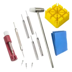 【迅速発送】サムコス 腕時計バンド調整 ツール 12点セット 腕時計 時計ベルト 交換 調整 修理 工具 時計修理ツール バンド調整 サイズ調整 バネ外し メンテナンス 清掃用品 時計工具 セット