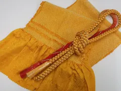 【一輝堂】和装小物 帯締め 帯揚げ セット 振袖用 総絞り 丸組 金糸 美品 帯締 帯揚 25w10-13093