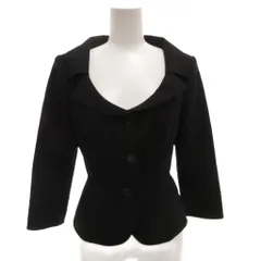 【美品】FOXEY フォクシー ジャケット 40 ダークグレー ウール　ショート FOXEY NEWYORK(フォクシーニューヨーク) 中綿ショートジャケット 19927