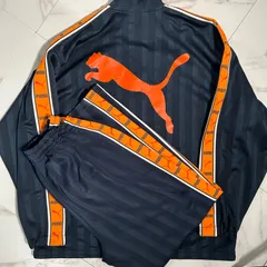 日本製 00s Y2K PUMA ジャージセットアップ プージャ ラバープリント剥がれ有り オレンジ S?Mサイズ