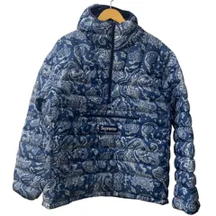 シュプリーム SUPREME FW22 Blue Paisley Micro Down Half Zip Hooded Pullover Jacket ジャケット ブルー Mサイズ 201MT-3667