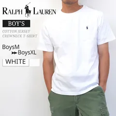 POLO RALPH LAUREN ポロ・ラルフローレン【ボーイズサイズ】832904 Tシャツ メンズ レディース クルーネック 半袖 無地 刺繍 綿100% WHITE ホワイト 各サイズあり【新品・正規品】