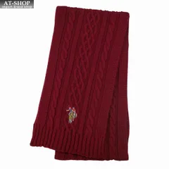 ポロ マフラー U.S. POLO ASSN メンズ レディース ニットマフラー USPA-2014 447166 レッド 2024AW 誕生日 プレゼント ギフト