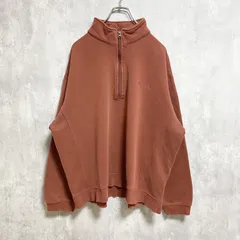 【3点以上まとめ買いで20%OFF】古着 used　Columbia コロンビア　長袖ハーフジップスウェット　トレーナー　ワンポイントロゴ刺繍　オレンジ　XLサイズ