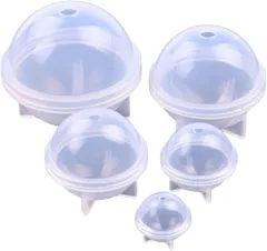 JP Number レジン シリコンモールド 型 レジン型 球体 ボール 丸型 キット アクセサリー 20mm 30mm 40mm 50mm 60mm (透明,  5点セット)