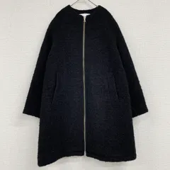 MACKINTOSH PHILOSOPHY　マッキントッシュ フィロソフィー　ロングコート　ボア　ノーカラー　ウール　ブラック　レディース　36