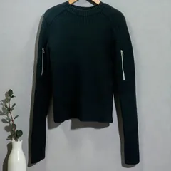 John Lawrence Sullivan　ジョンローレンスサリバン メンズ　SHOULDER PAD KNIT SWEATER　4B001-0121-38　S　ブラック　ニット　セーター　長袖　指出しデザイン　ウール96％のサムネイル
