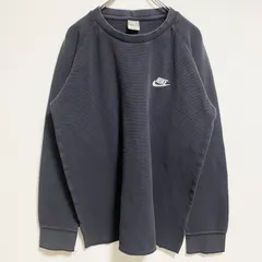 【3点以上まとめ買いで20%OFF】古着 used　NIKE　ナイキ　長袖ワンポイント刺繍スウェット　トレーナー　グレー　秋冬服　2XLサイズ