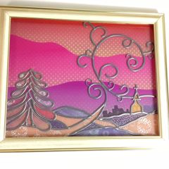 欄間 2枚セット 木彫 彫刻 和室 床の間 らんま 昭和 リフォーム