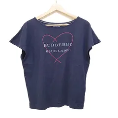 Burberry Blue Label(バーバリーブルーレーベル) 半袖Tシャツ サイズ385 レディース美品  - ダークネイビー×カーキ×ボルドー ハート