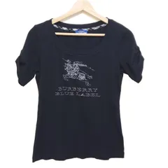 Burberry Blue Label(バーバリーブルーレーベル) 半袖Tシャツ サイズ38 M レディース - 黒×白 クルーネック