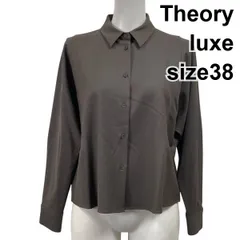 ◆ セオリーリュクス Theory luxe 長袖シャツ ブラウス トップス シンプル グレージュ 毛混 38 M 9号 レディース S5X070
