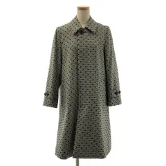tricot COMME des GARCONS / トリココムデギャルソン | 2012AW | フロッキー加工 ウール ドット 千鳥格子 ステンカラーコート | S | ブラック | レディース