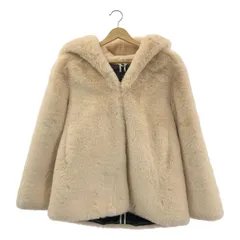 【新品】  H BRAND / エイチブランド | MARINA フェイクファー フーデッド ジャケット ショートコート | XS/S | ベージュ系 | レディース