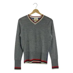 BLACK FLEECE BY Brooks Brothers / ブラックフリースバイブルックブラザーズ | ウール ボーダー切替 ハイゲージ Vネックニット | BB0 | グレー / ネイビー | メンズ