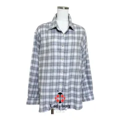 ユニクロ　レディース　ネルシャツ　チェックシャツ　長袖　グレー　XL