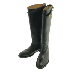 【美品】  Au BANNISTER / オゥバニスター | レザー ストラップ サイドジップ ロングブーツ | 38 | ブラック | レディース