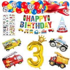 【迅速発送】誕生日 飾り付け 男の子、誕生日バルーン 3歳 男の子 誕生日プレゼント 誕生日 風船 車 誕生日 バルーン 飾り