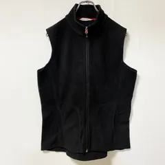 【3点以上まとめ買いで20%OFF】古着 used　WOOLRICH　ウールリッチ　ハイネックフリースベスト　ワンポイント刺繍　シンプル　ノームコア　黒　Lサイズ