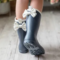 【ネイビー】バックリボンレインブーツ TAK キッズ キャサリンコテージ