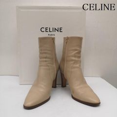 CÉLINE フィービー期 ホワイトレザー サイドゴア ショートブーツ