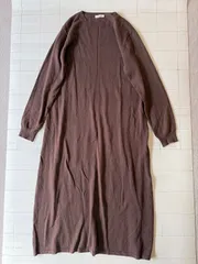 ト2511-①-5340 スタジオクリップ　studio CLIP  ニットロングワンピース　茶色　M