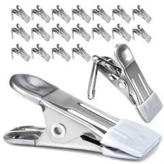 【迅速発送】rinda 洗濯ばさみ 洗濯バサミ ステンレス 20個 滑り防止 跡が付きにくい ラバー付 吊り下げバックル付 ピンチ ハンガー 落ちない ズレない ノンスリップ