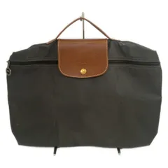 LONGCHAMP(ロンシャン) ハンドバッグ ル・プリアージュオリジナル ダークグレー×ブラウン 折りたたみ レザー