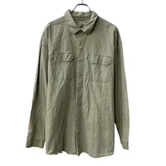 L.L.Bean 長袖 無地シャツ 2XL ベージュ エルエルビーン 無地 シンプル 胸ポケット コットン ビッグサイズ トップス 春物 a710-7115のサムネイル