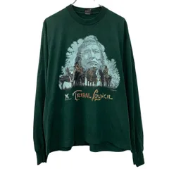 FRUIT OF THE LOOM 長袖 プリントTシャツ XL グリーン フルーツオブザルーム アメリカ製 プルオーバー ロンT プリント 春物 a710-7128のサムネイル