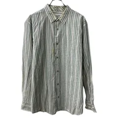 Calvin Klein 長袖 ストライプシャツ XL ホワイト マルチカラー カルバンクライン 長袖シャツ トップス 春物 a710-7147