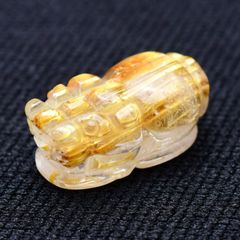 天然 ゴールドルチルクォーツ 龍亀 ロングイ 置物｜財運×守護 - メルカリ