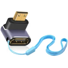 【迅速発送】Duttek L字型HDMI Mini HDMI 変換アダプタ 8K HDMIミニ HDMI2.1変換アダプター Mini HDMI(オス) to HDMI(メス) 延長アダプタ金メッキコネクタ 8K@60Hz 4K@144Hz 2K@240