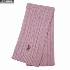 ポロ マフラー U.S. POLO ASSN メンズ レディース ニットマフラー USPA-2014 447439 ピンク 2024AW 誕生日 プレゼント ギフト