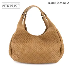 新品同様 ボッテガ ヴェネタ BOTTEGA VENETA イントレチャート ミディアム カンパーナ ショルダー バッグ レザー ライトブラウン 90299259