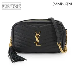 サンローラン SAINT LAURENT ルー ミニ バッグ チェーン ショルダー バッグ レザー ブラック 618057 Lou Mini Bag 90301460