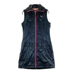 サイズ：M PUMA GOLF プーマゴルフ  ノースリーブ 中綿 ジップワンピース  ブラック系 [240101534976] ゴルフウェア レディース ストスト