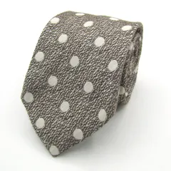 ヒルトン ブランド ネクタイ ドット柄 小紋柄 コットン シルク 日本製 PO メンズ ベージュ HILTON 【中古】