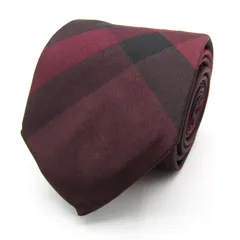 バーバリーロンドン ブランド ネクタイ ノバチェック シルク イギリス製 PO メンズ ワインレッド BURBERRY LONDON 【中古】